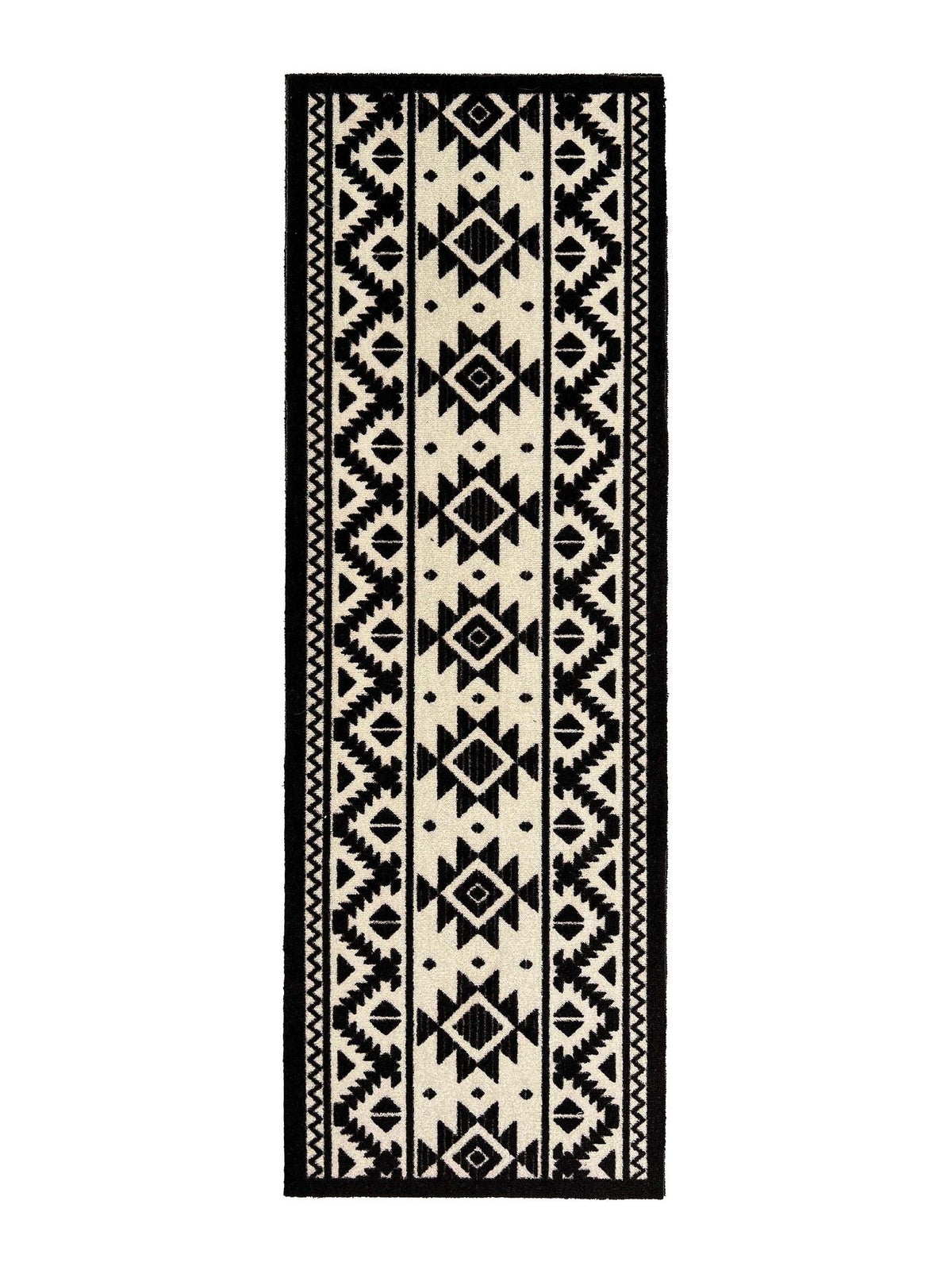 My Mat schwarzer Musterläufer 150x50cm - Britisches Produkt