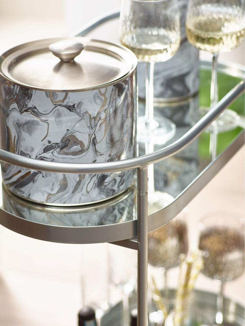 Silver Oval Drinks Trolley