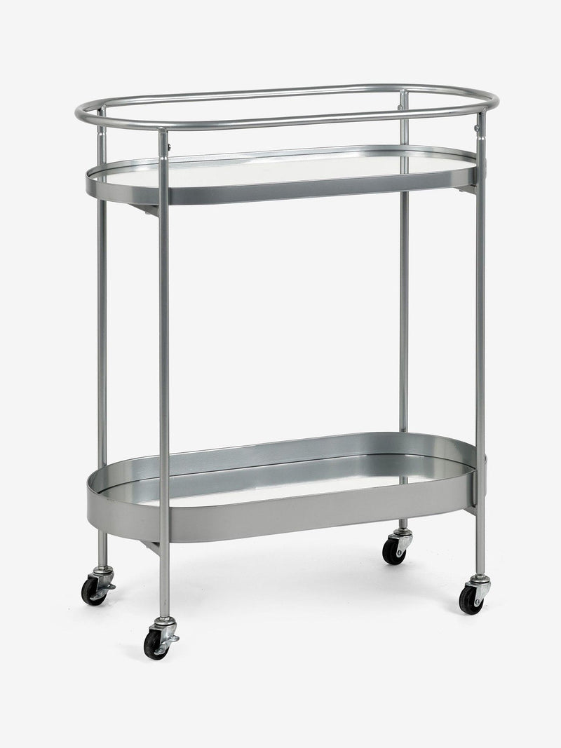 Silver Oval Drinks Trolley