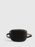 River Island black leather bum bag with zip fastening (British brand)