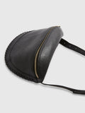 River Island black leather bum bag with zip fastening (British brand)