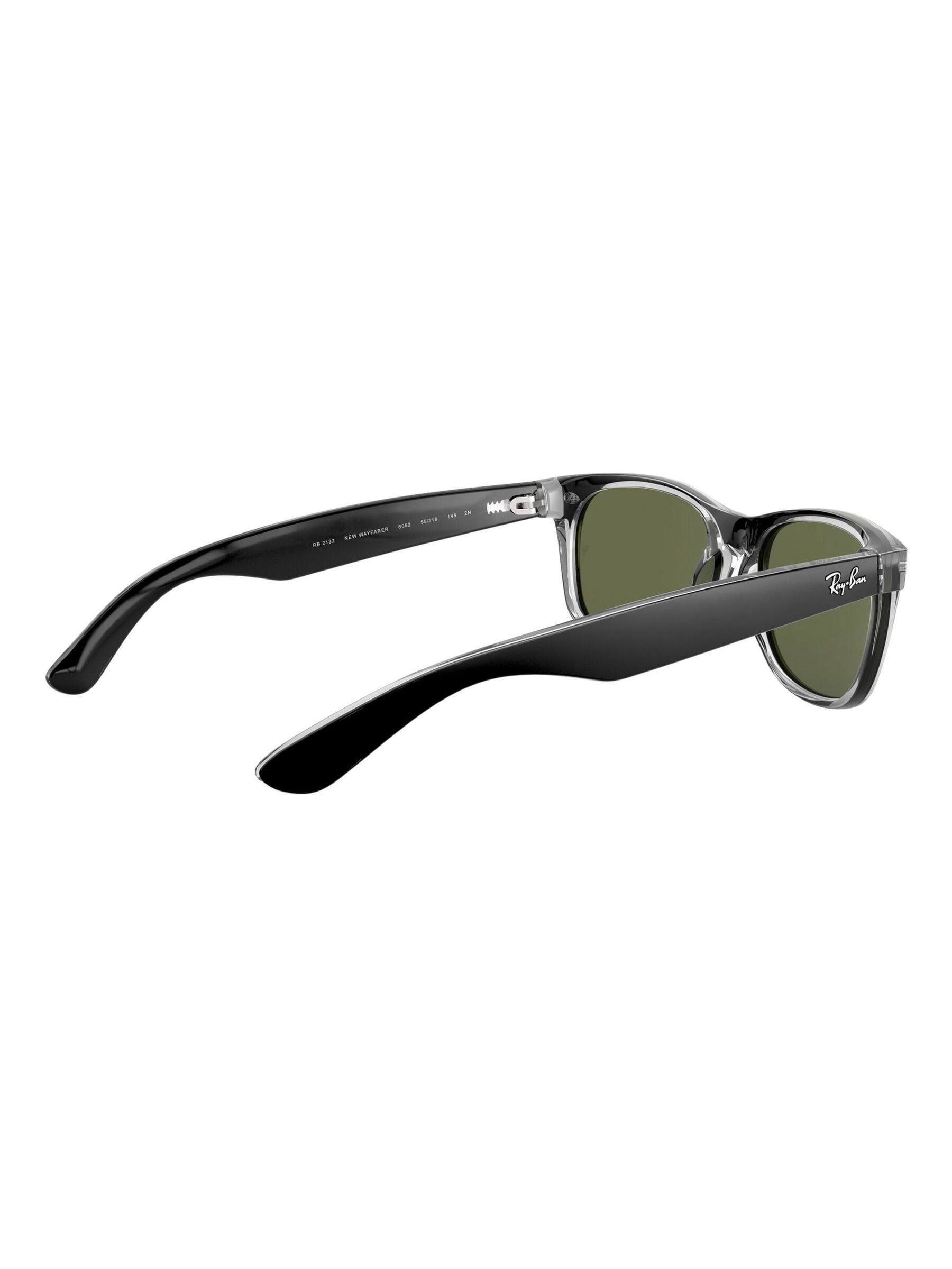 نظارات Ray-Ban New Wayfarer سوداء بحواف شفافة - منتج بريطاني