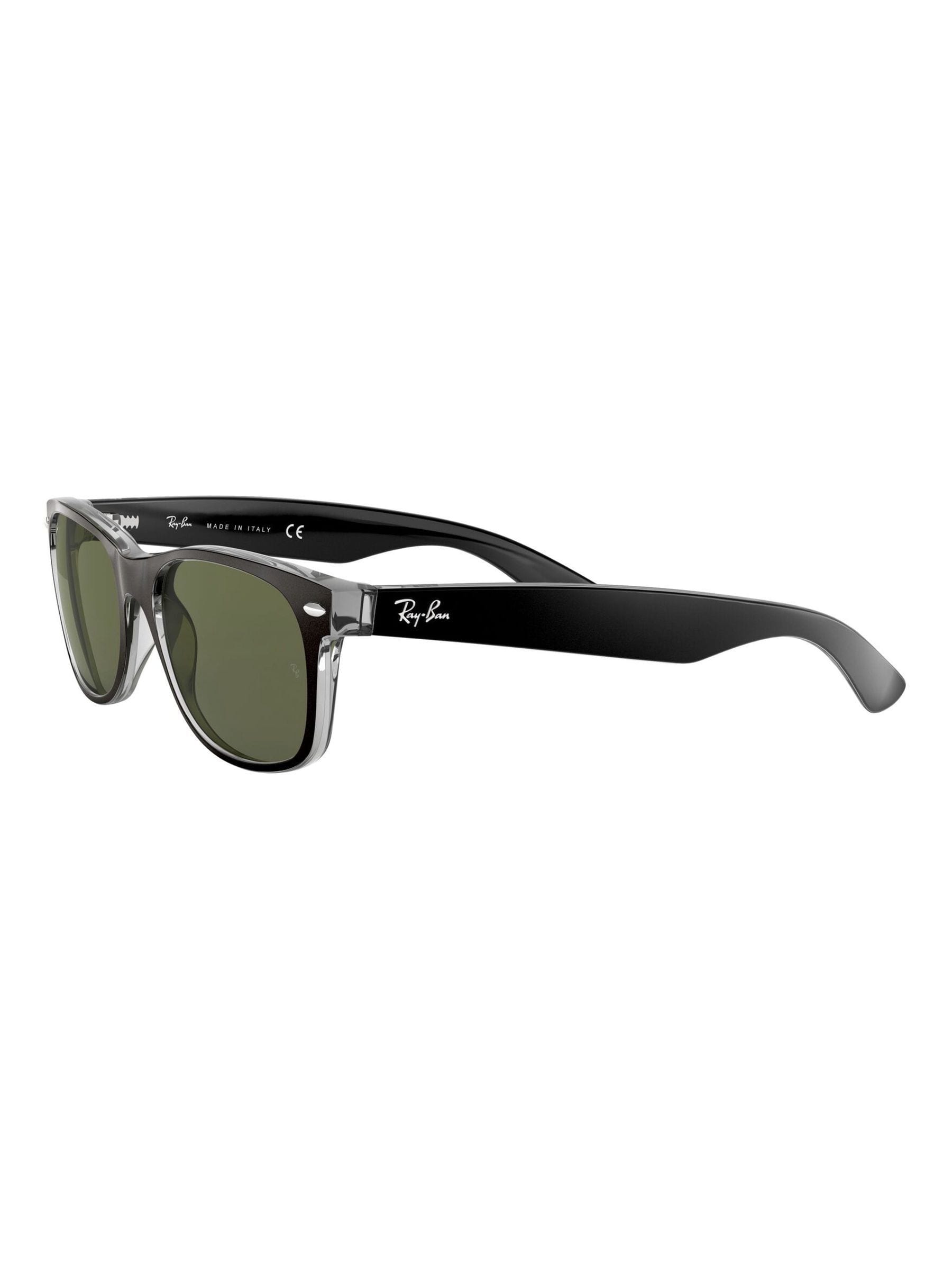نظارات Ray-Ban New Wayfarer سوداء بحواف شفافة - منتج بريطاني
