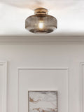 Smoke Grey Lexington 1 Light Flush Fitting Ceiling Light