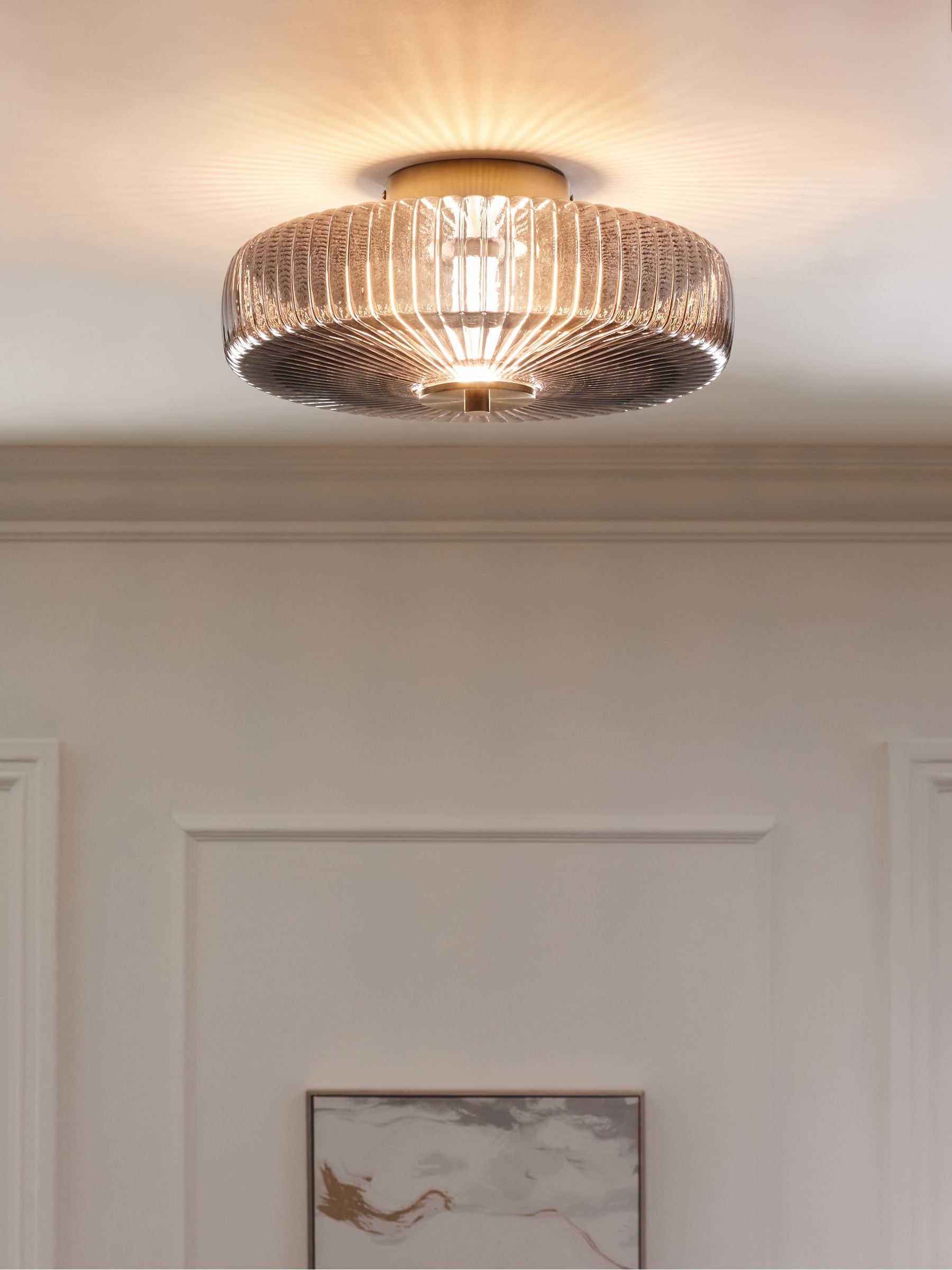 Smoke Grey Lexington Large Flush Fitting Ceiling Light