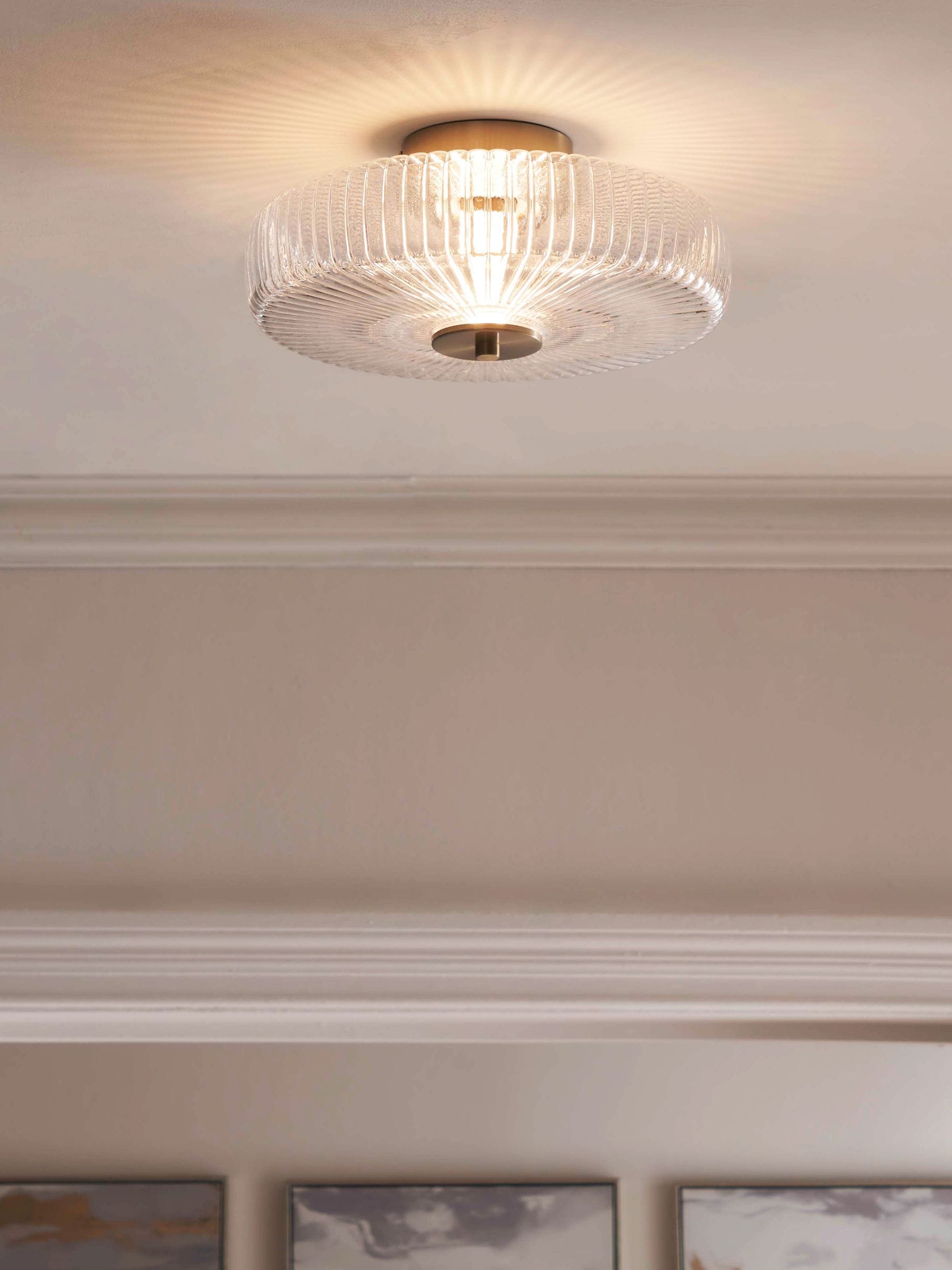 Brass Lexington Large Flush Fitting Ceiling Light