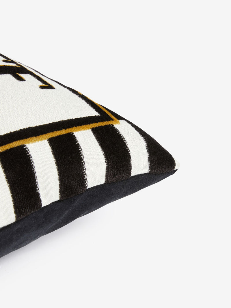 Cushion black velvet No Riff Raff slogan 40x59cm (British brand)