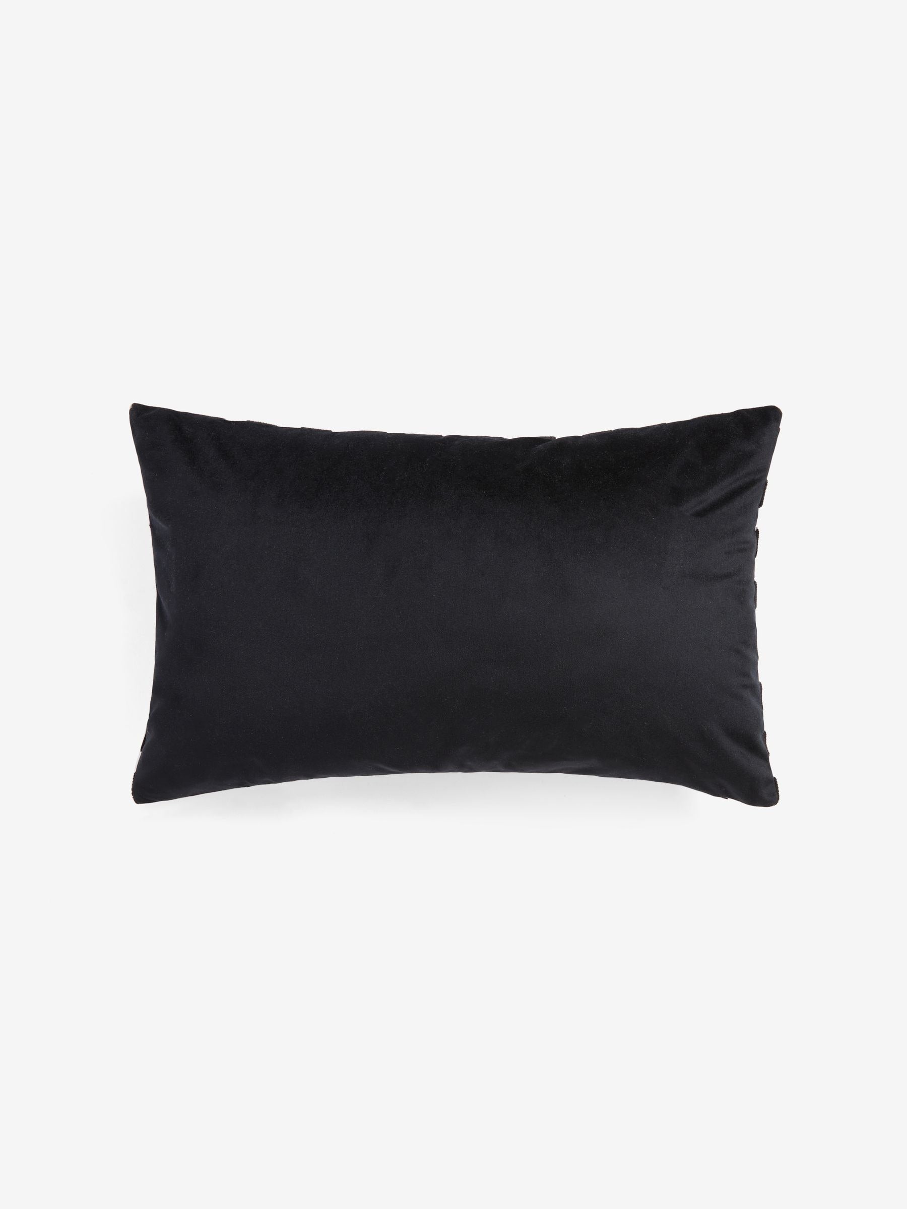 Cushion black velvet No Riff Raff slogan 40x59cm (British brand)