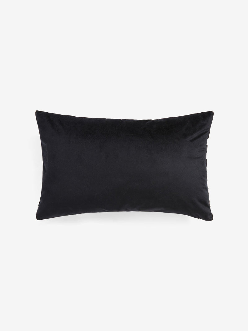 Cushion black velvet No Riff Raff slogan 40x59cm (British brand)