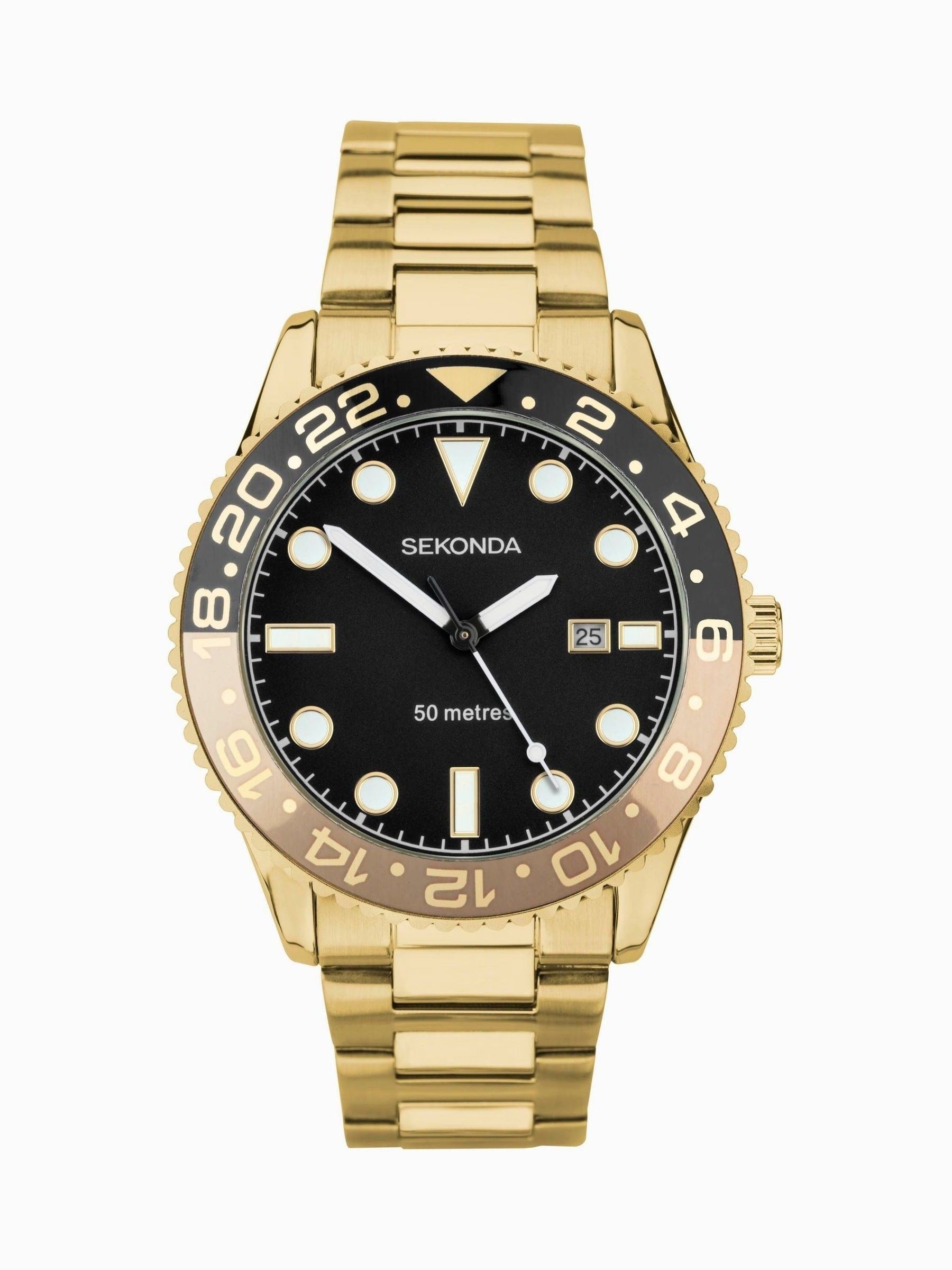 Sekonda gold tone analogue watch 43mm (British brand)