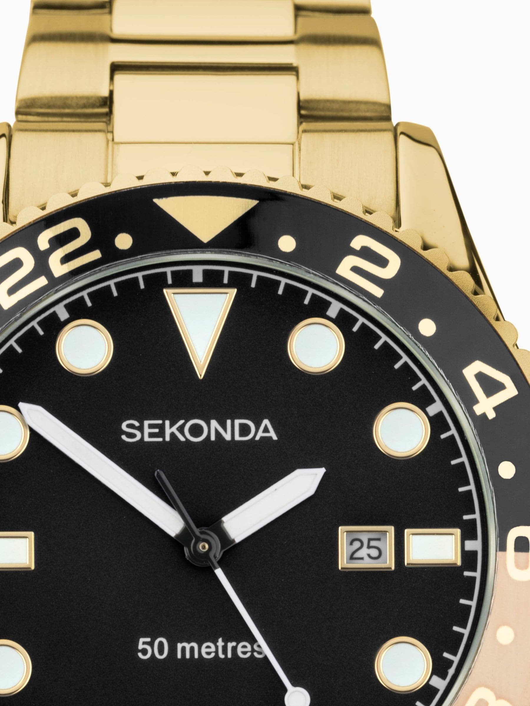 Sekonda gold tone analogue watch 43mm (British brand)