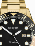 Sekonda gold tone analogue watch 43mm (British brand)