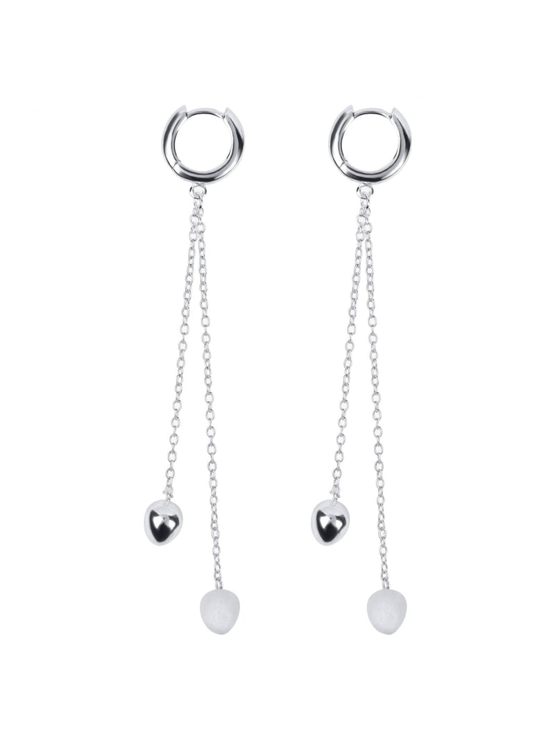 Sterling Silver Dainty Drop Chain Earrings with Hook Fastening