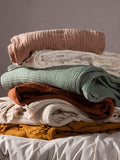 Yard cotton muslin throw warm white, UK version