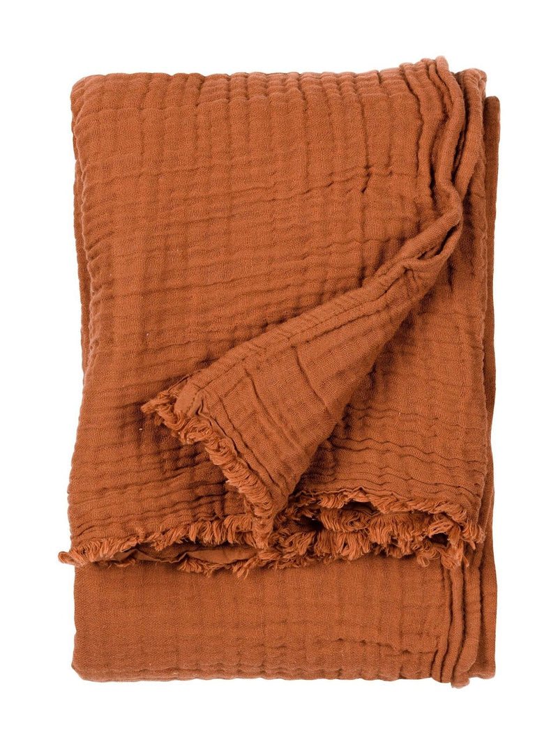 Yard cotton muslin throw warm white, UK version