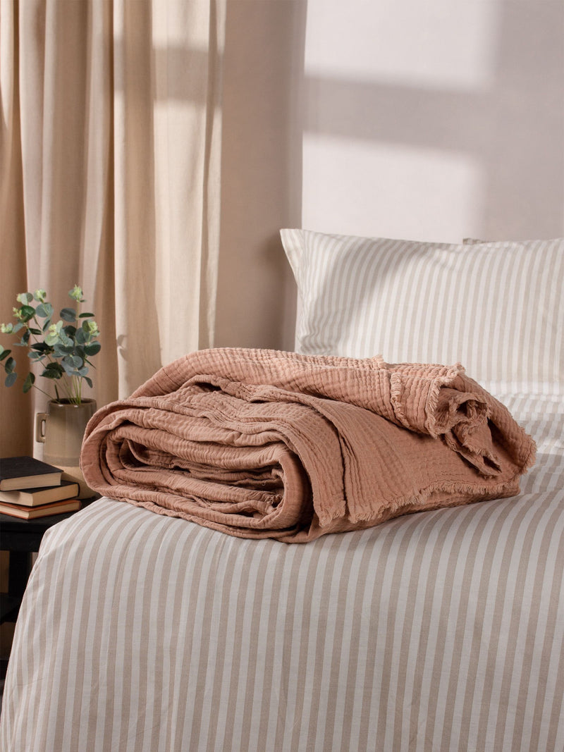 Yard Warm White Lark Muslin Crinkle 100% Cotton Throw