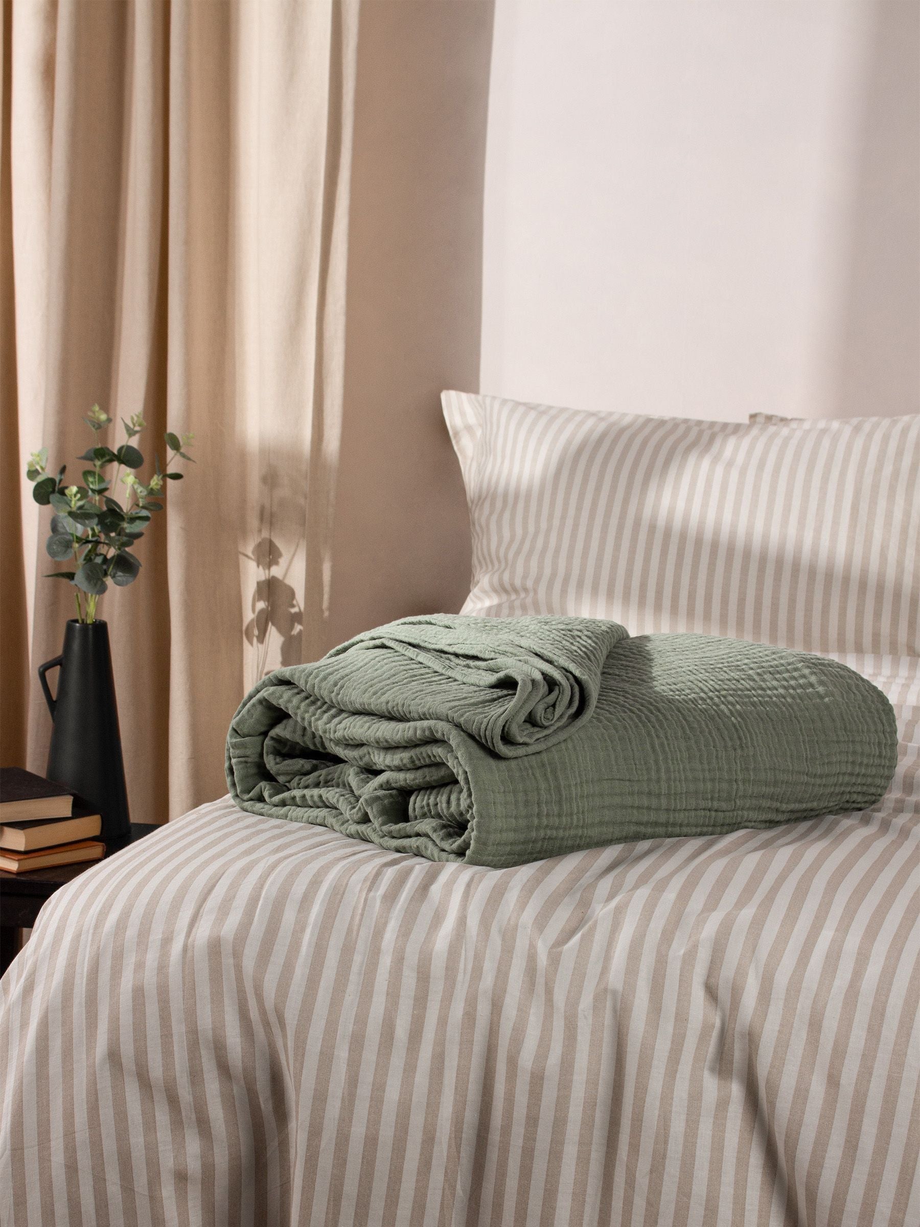 Yard Warm White Lark Muslin Crinkle 100% Cotton Throw