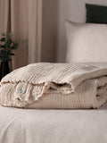 Yard Eucalyptus Green Lark Muslin Crinkle 100% Cotton Throw 130cm x 180cm