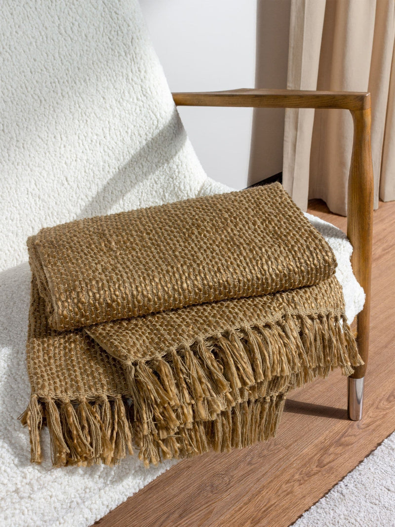 HÖEM Hazel Brown Morni Fringed Throw