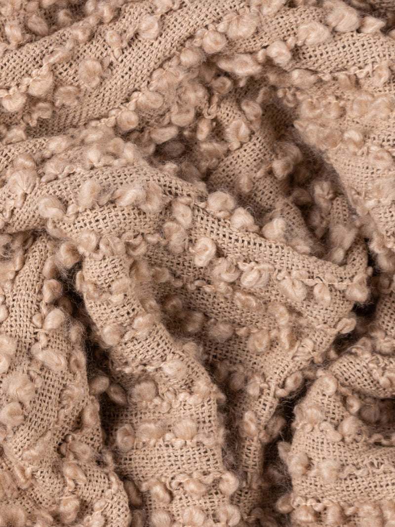 HÖEM Gips-Rosa Boucle-Garn Fransen-Überwurf - Britisches Produkt