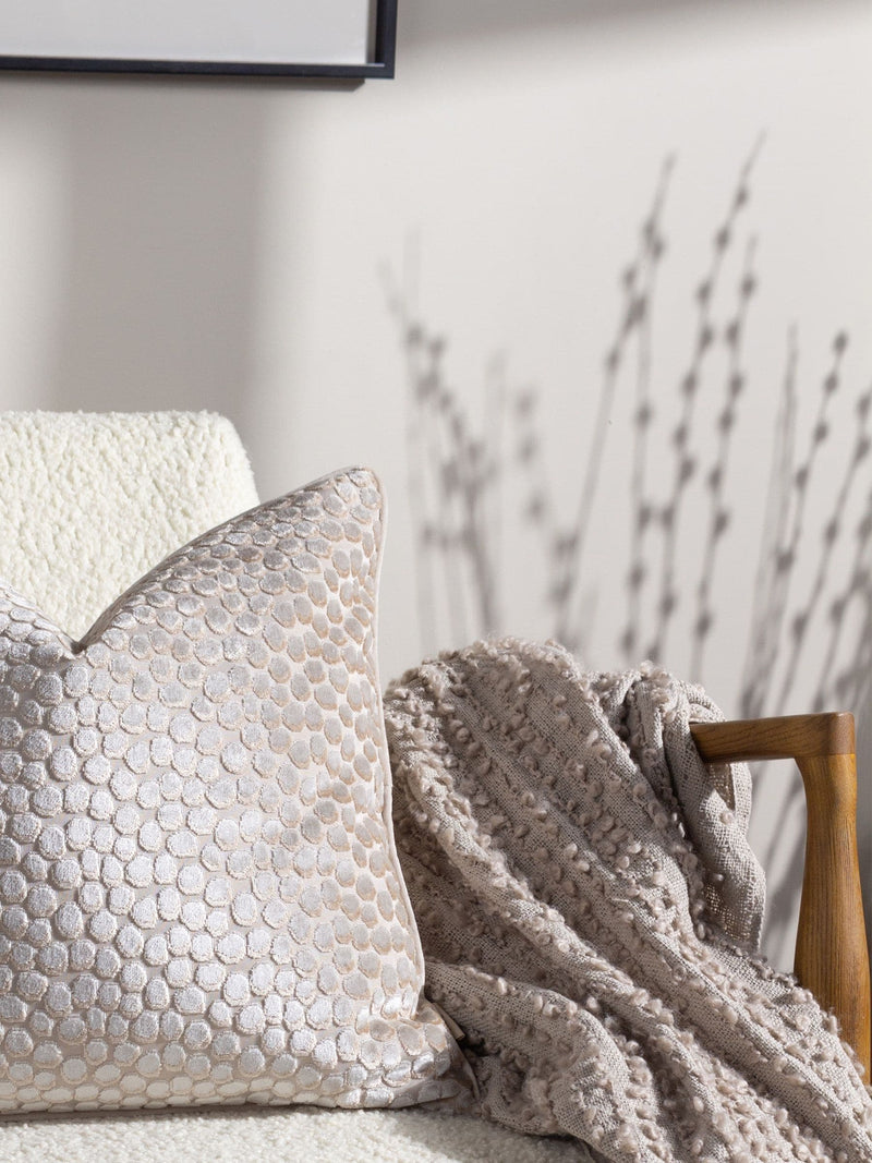 HÖEM Feather Grey Avro Linear Boucle Yarn Fringed Throw