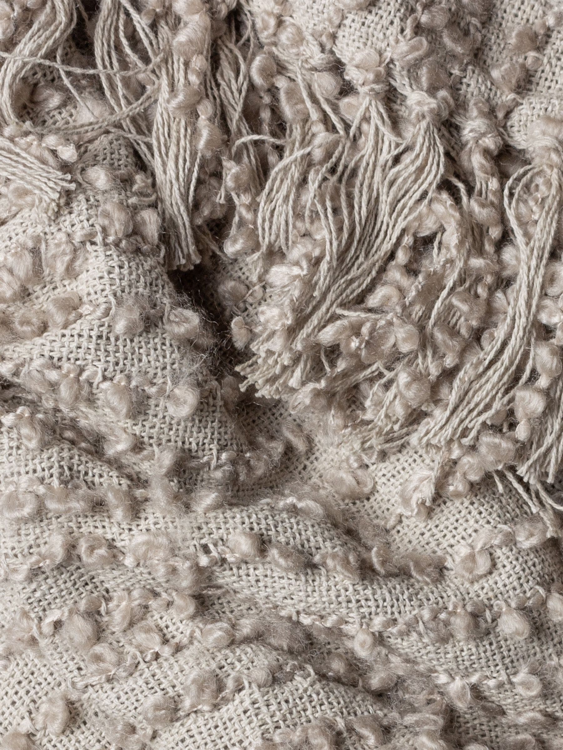 HÖEM Feather Grey Avro Linear Boucle Yarn Fringed Throw