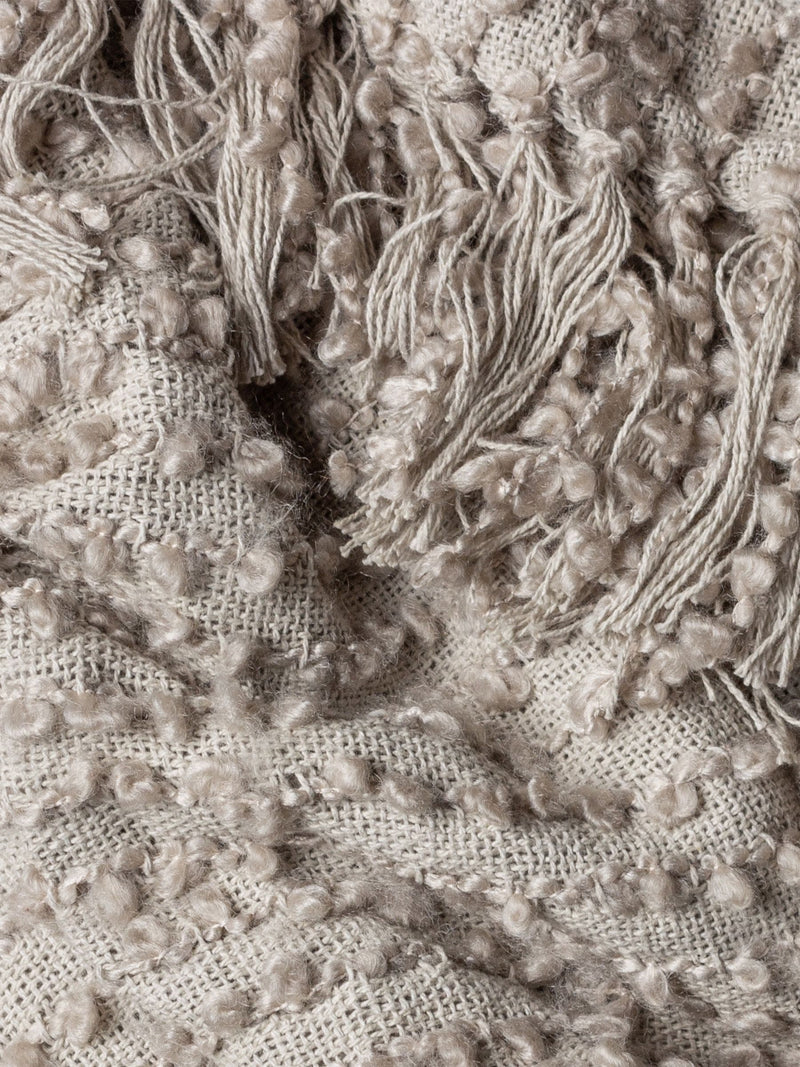 HÖEM Feather Grey Avro Linear Boucle Yarn Fringed Throw