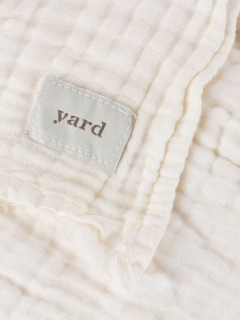 Yard cotton muslin throw warm white, UK version