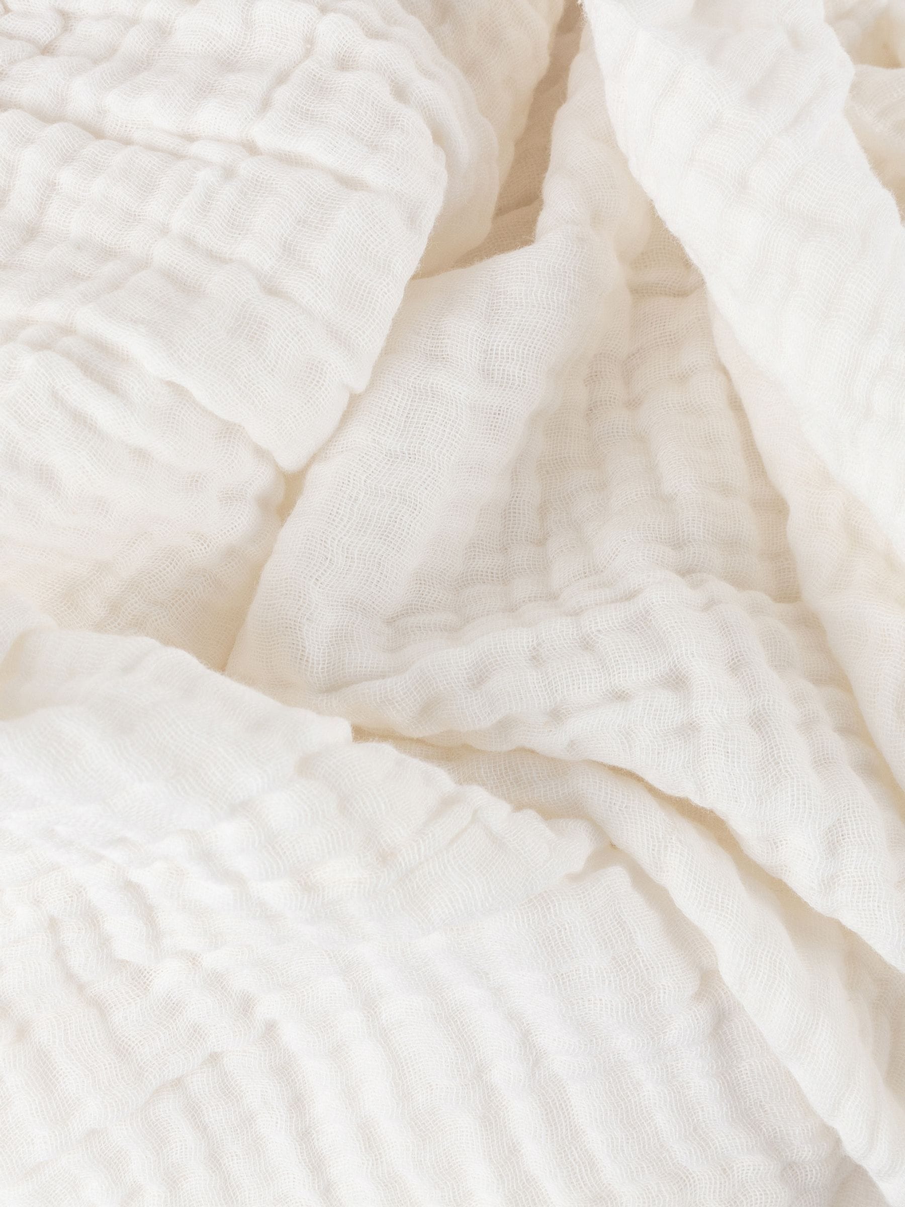 Yard cotton muslin throw warm white, UK version
