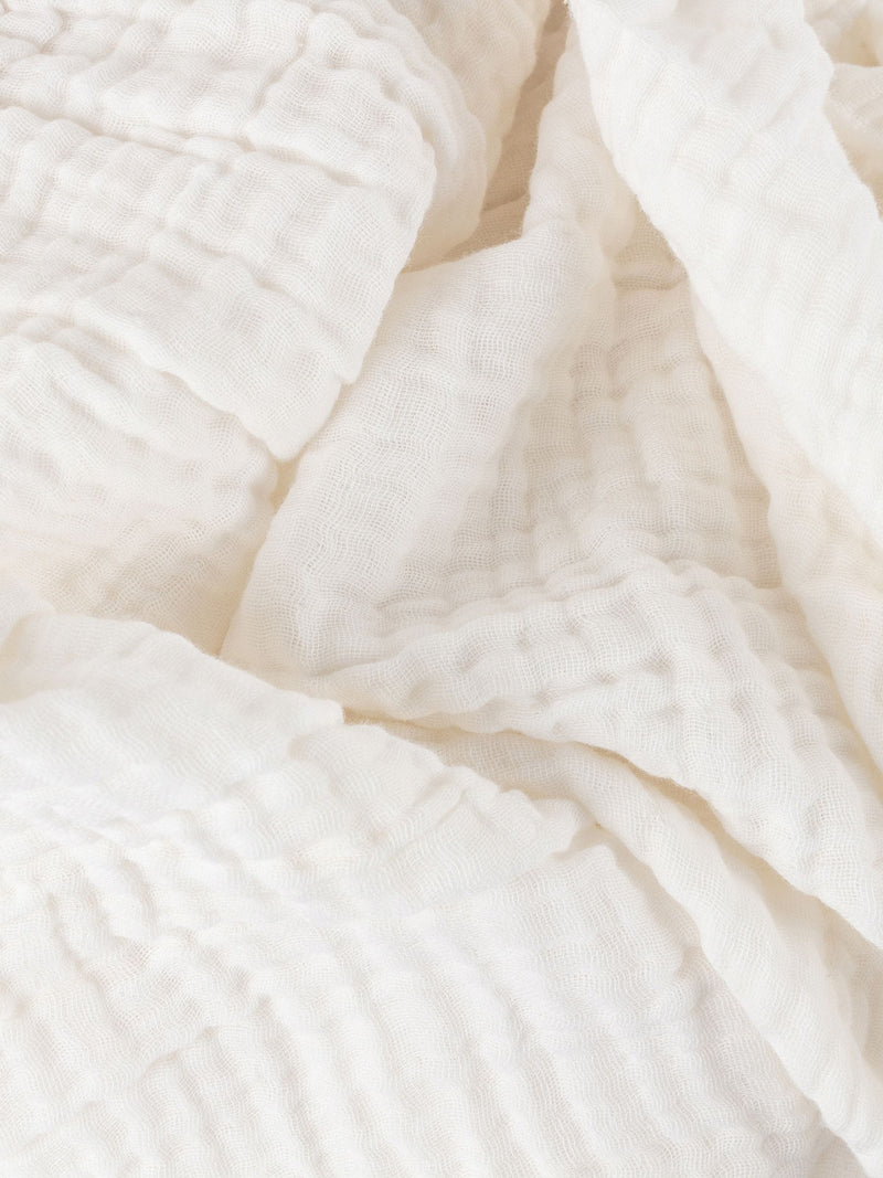 Yard cotton muslin throw warm white, UK version