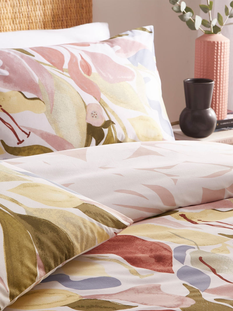 Furn Plaster Pink Amarosa Abstract Reversible Duvet Cover and Pillowcase Set