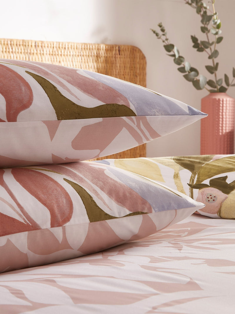 Furn Plaster Pink Amarosa Abstract Reversible Duvet Cover and Pillowcase Set