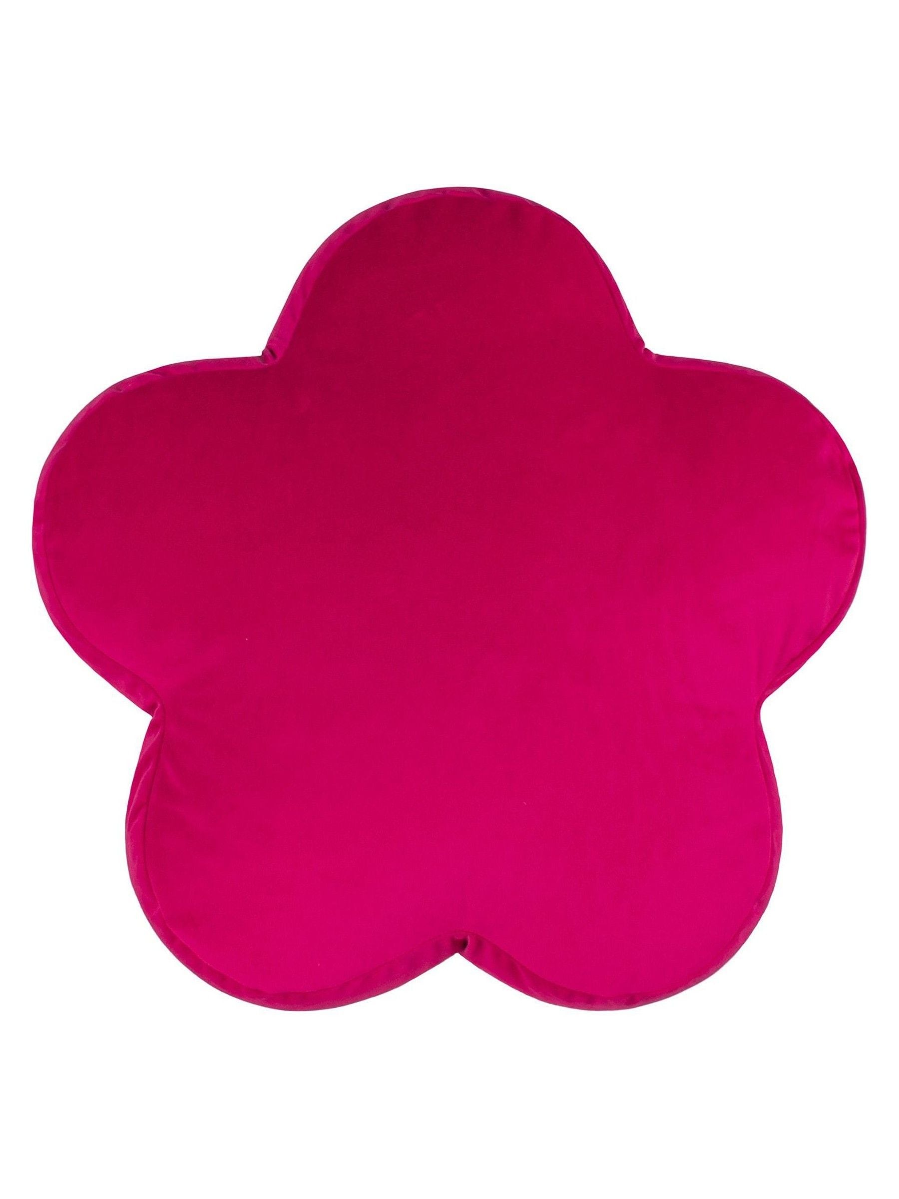 heya home hot pink flower velvet cushion 45cm, UK version