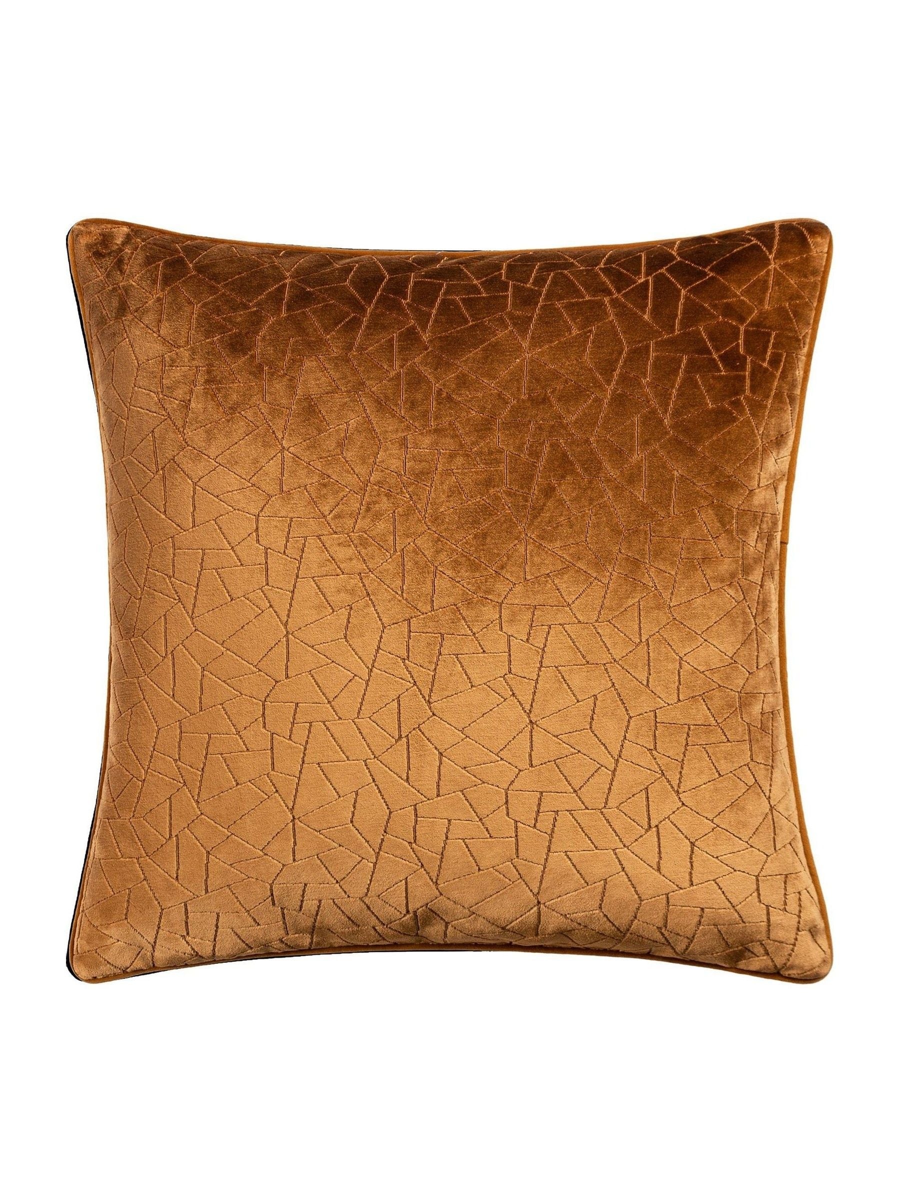 HÖEM Bronze Malans geometrisches Kissen aus Schnittvelours (britische Marke)