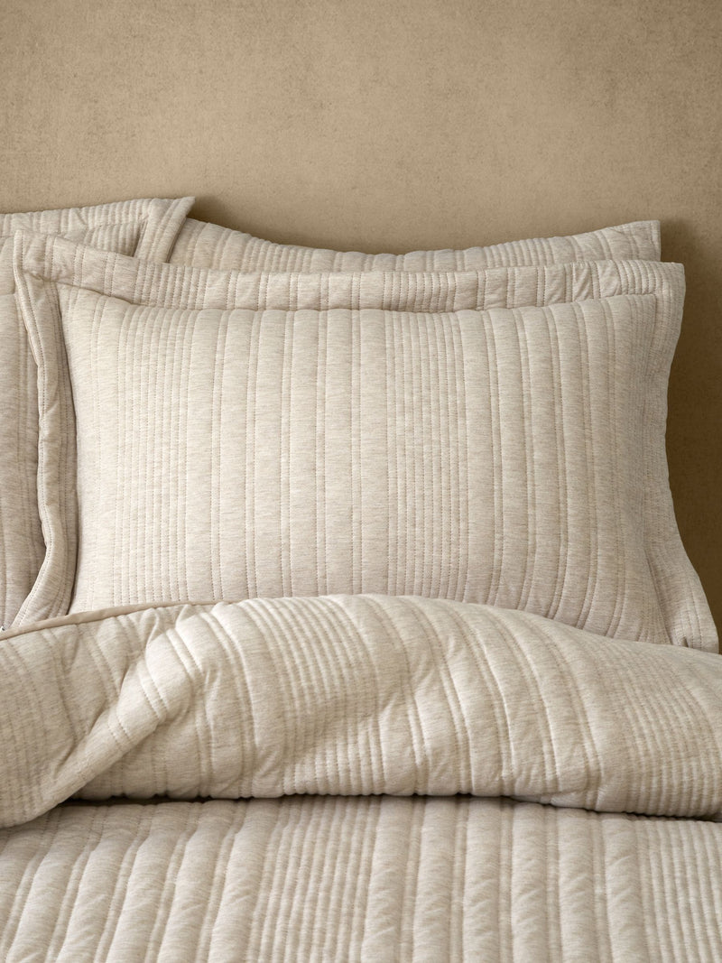 Pineapple Elephant natural tamba jersey stripe pillowcases set of 2, UK version