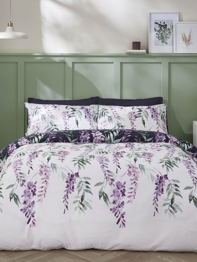Next Catherine Lansfield White Wisteria Duvet Cover and Pillowcase Set- Buy online at McGrocer