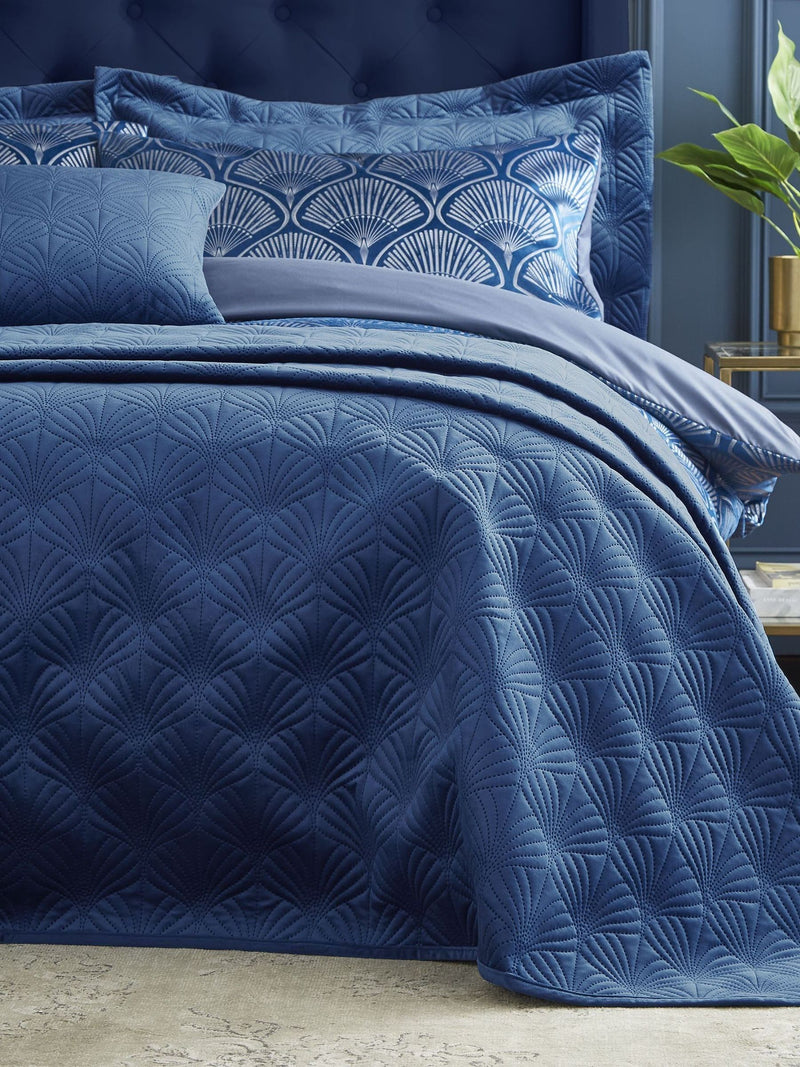 Catherine Lansfield Blue Art Deco Pearl Throw - British product