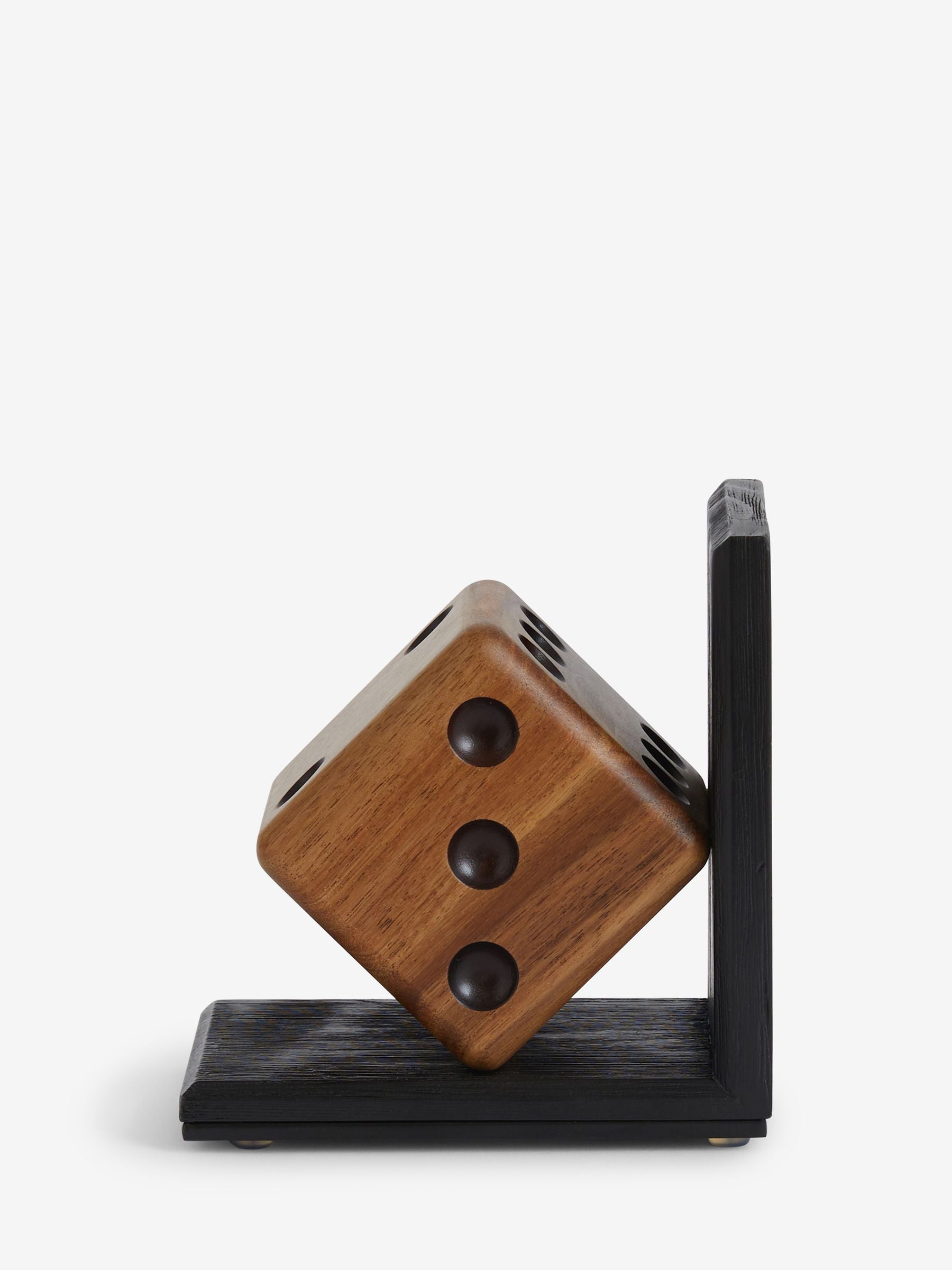 Bronx wooden dice bookend in black/brown - British product