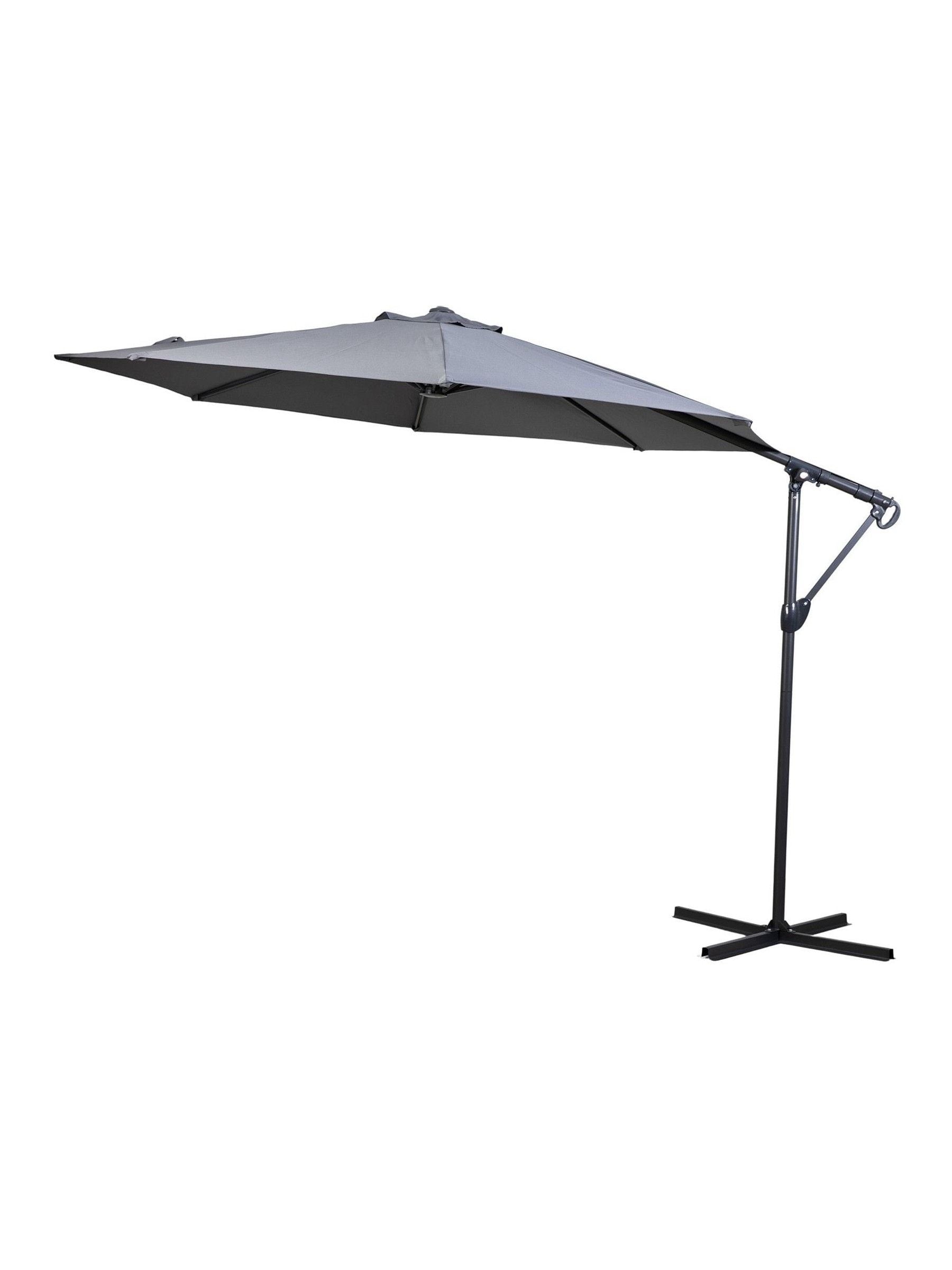 Gallery Home Ausleger-Sonnenschirm Grau 3M - Britisches Produkt