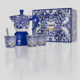 Dolce & Gabbana Blue Mediterranean moka pot 6-cup, imported from the UK