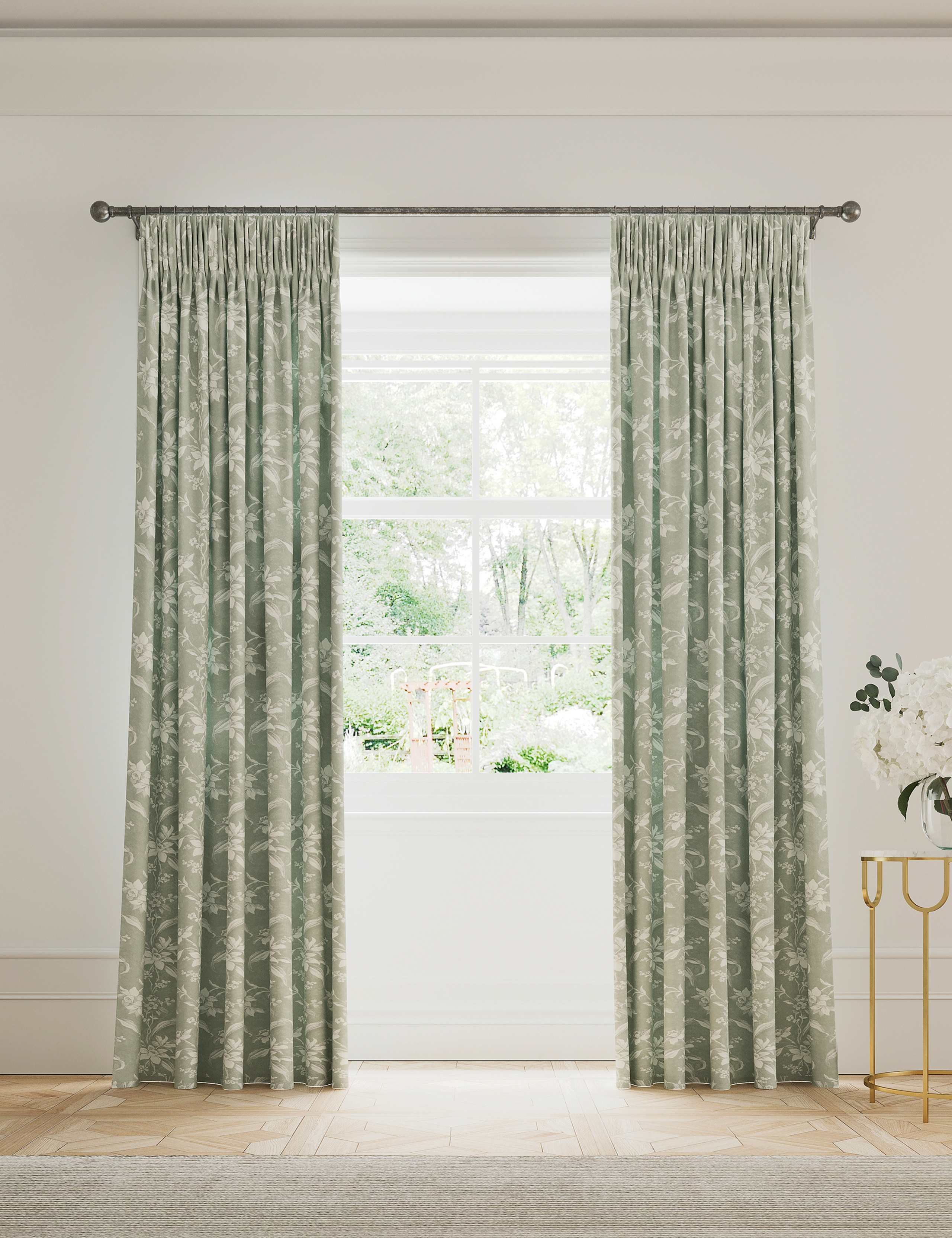 V&A cotton blackout curtains floral pattern, imported from the UK