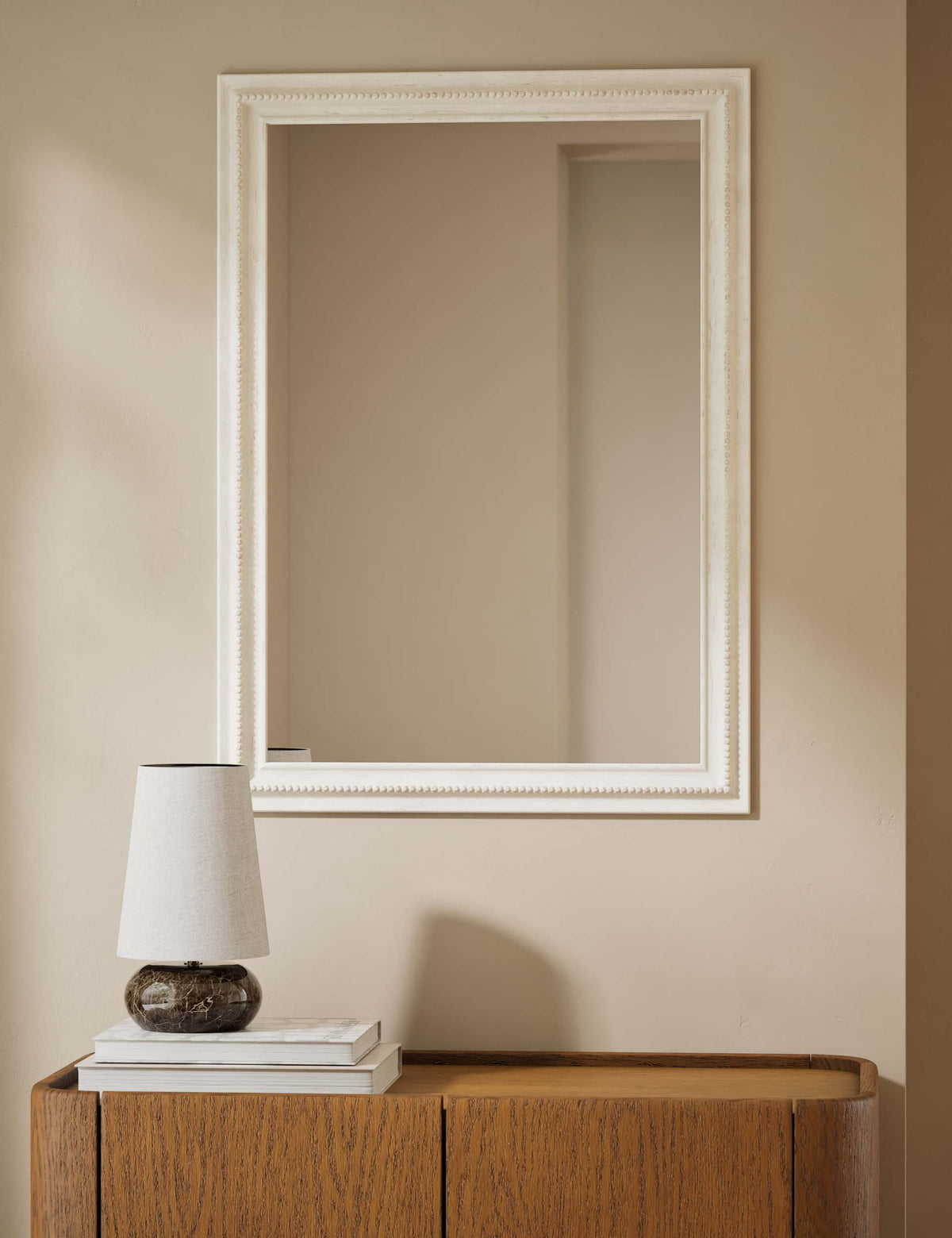 Rectangular wall mirror with wooden frame 90cm x 65cm - British product