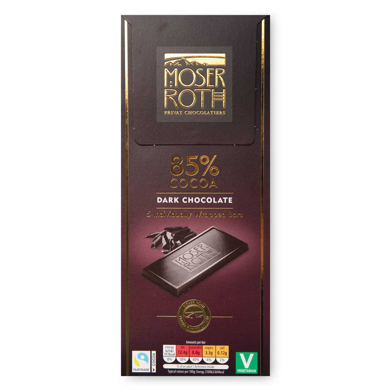 Dark 85% cocoa chocolate bar, UK version