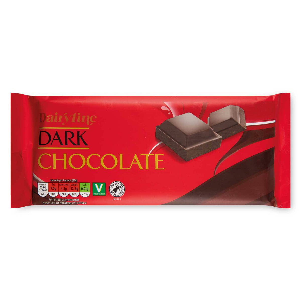 Dark chocolate 50% cocoa solids, imported from the UK