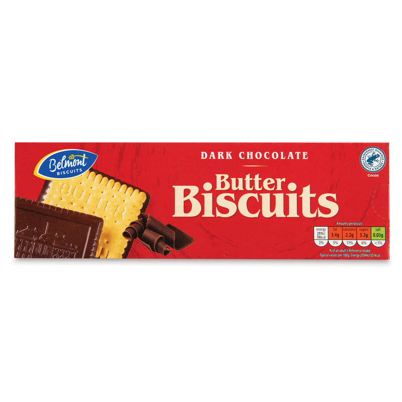 Dark chocolate butter biscuits, UK version