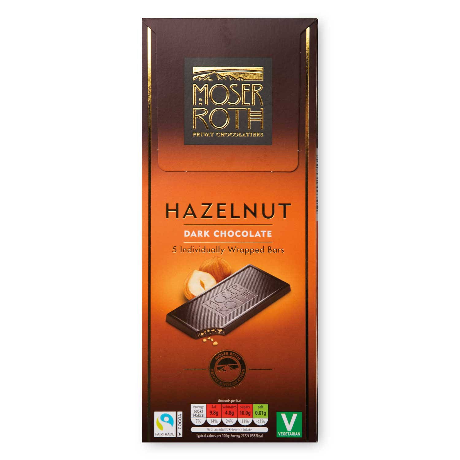 Dark hazelnut chocolate, free from nuts and milk, UK version