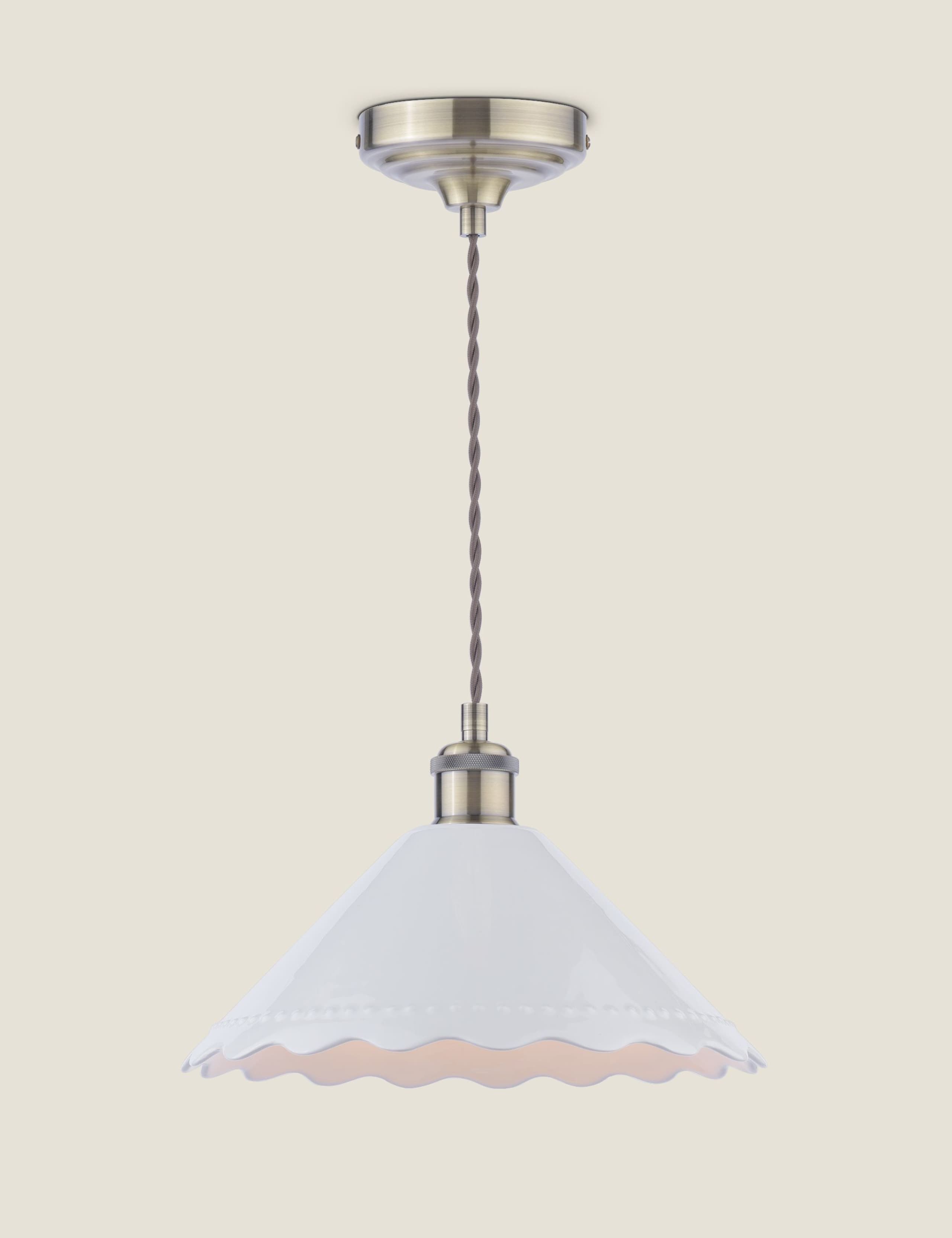 Laura Ashley Daws ceramic scallop pendant light (British brand)