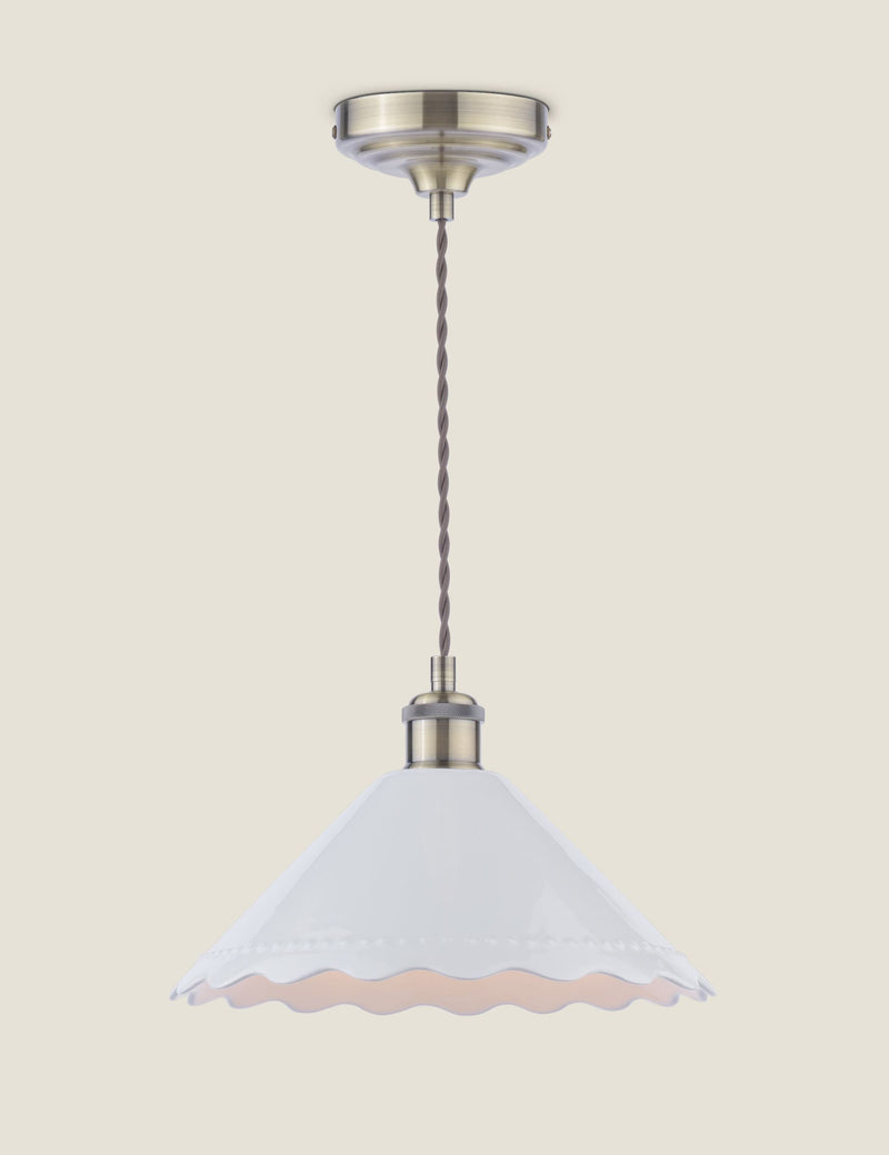 Laura Ashley Daws ceramic scallop pendant light (British brand)