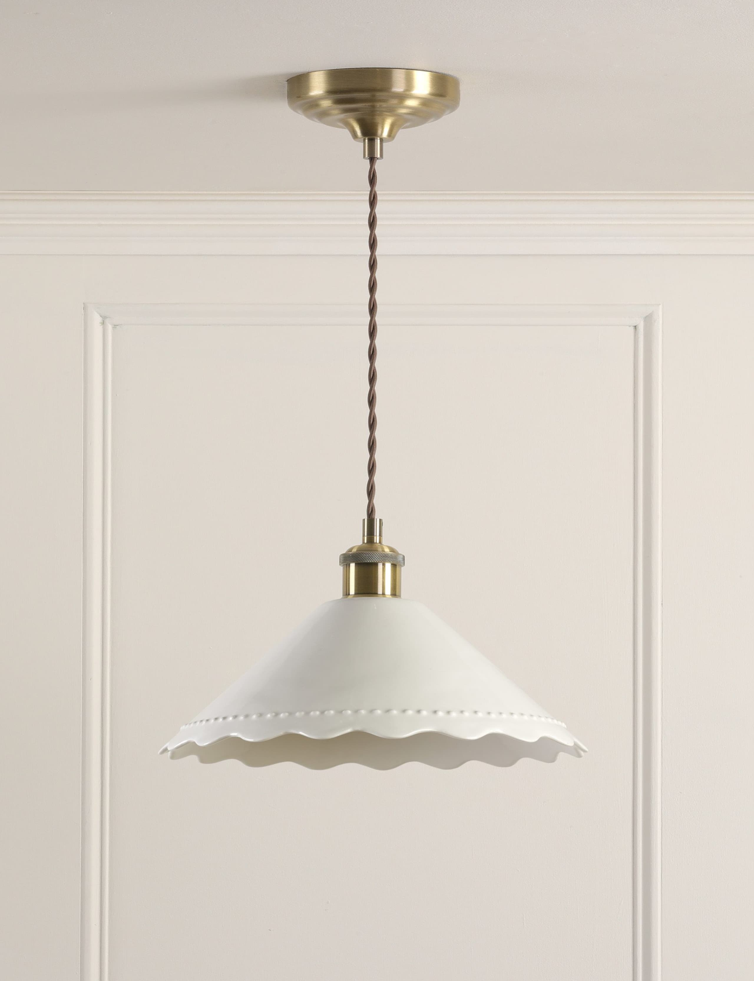 Laura Ashley Daws ceramic scallop pendant light (British brand)