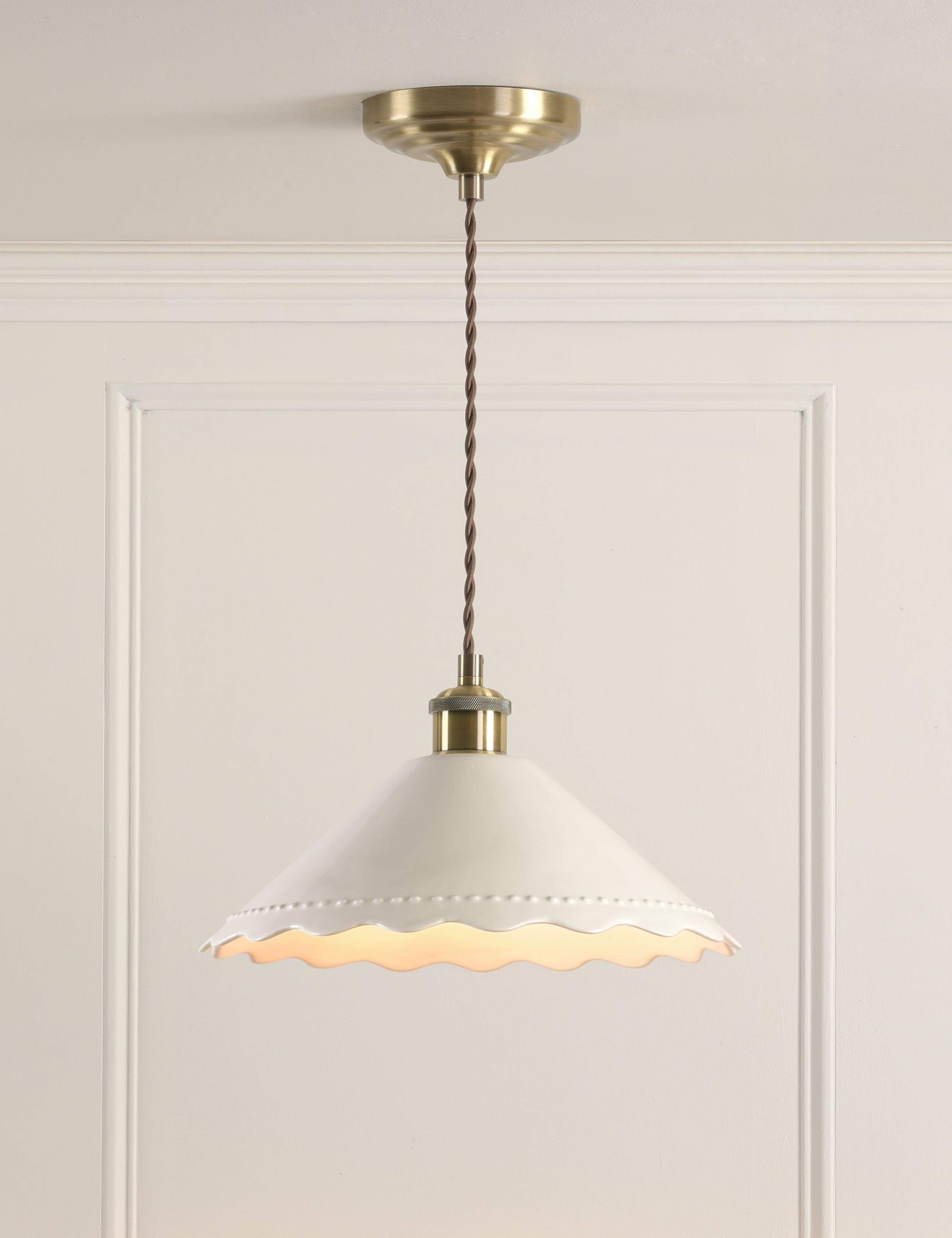 Laura Ashley Daws ceramic scallop pendant light (British brand)